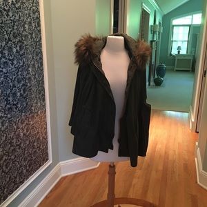 Green military poncho